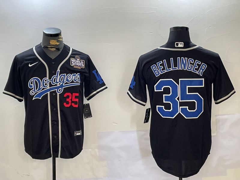 Men Los Angeles Dodgers #35 Bellinger Black Game 2024 Nike MLB Jersey style 11202->los angeles dodgers->MLB Jersey